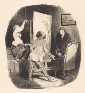 Eine schwierige Position von Honoré Daumier