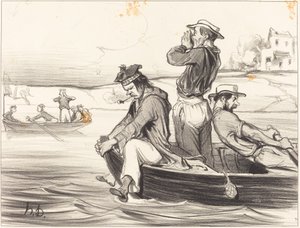 Eine Begegnung im offenen Wasser von Honoré Daumier