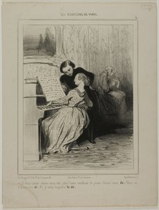 „- Wenn du nur wüsstest, wie hübsch du bist!... Tu so, als ob du spielst! - Hör auf.. DO - Du liebst mich nicht!...SO - Ich werde immer dein sein. ... MI,“ Platte 6 aus Les Musiciens De Paris