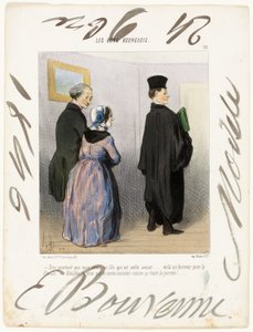„- Ist es nicht wunderbar, einen Sohn zu haben, der Anwalt ist... was für eine Ehre für die Familie... Adolph, ich möchte, dass du den ganzen Tag so gekleidet bleibst!...“, Platte 21 aus Les Bons Bourgeois