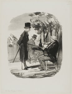 "- Sie trinken heute Abend nicht Ihre Flasche Bier mit uns... Ich kann sehen, dass Sie heute ein privates Abendessen haben, Sie Schurke...", Platte 81 aus Les Bons Bourgeois