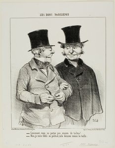 „- Trägst du noch keinen Talma? - Nein, ich bleibe dem Mantel treu, er schmeichelt meiner Taille mehr,“ Platte 1 aus Les Bons Parisiens