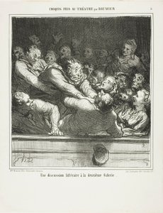 Ein literarisches Argument auf der zweiten Ebene, Platte 3 aus Croquis Pris Au Théâtre par Daumier von Honoré Victorin Daumier