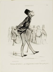 Verdammte Stiefel! Das wird mich lehren, kleinere Schritte zu machen..., Platte 6 aus Coquetterie von Honoré Victorin Daumier