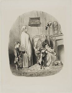 „Ich vermiete nicht an Leute mit Kindern“, Tafel 14 aus Locataires Et Propriétaires von Honoré Victorin Daumier