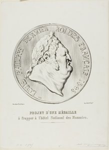 Louis-Philippe, letzter König der Franzosen 1848. Entwurf für eine Medaille, die von der Nationalen Münzanstalt hergestellt werden soll