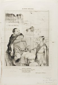 Marius in Karthago. Soldat, sage dem Senat, dass ich in meinem edlen Armut eine Ruine als Stuhl genommen habe. Und wenn ich in Sylla wäre, würde ich nicht hier sitzen. (Wortspiel zugeschrieben M. Cousin), Platte 35 aus Histoire Ancienne von Honoré Victorin Daumier