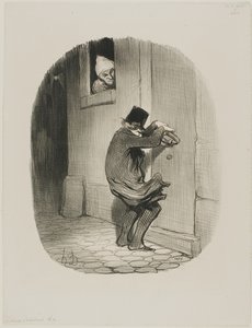 Nach Mitternacht, Platte 19 aus Locataires et Propriétaires von Honoré Victorin Daumier
