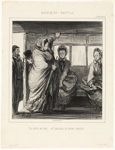 Die Madeleine-Bastille-Buslinie. Eine Kleinigkeit, ein Nichts... und der Bus ist voll von Honoré Victorin Daumier