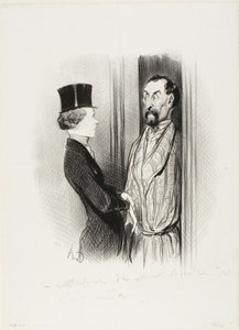 Das Rendezvous. „- Madame Eudoxie Blancminet? - Das bin ich, Monsieur... was kann ich für Sie tun?“, Platte 44 aus Les Beaux Jours De La Vie