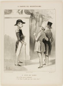 Die Tuileriengärten. „- Hier ist Rauchen verboten, Sir! - Meinen Sie im Garten?“, Platte 10 aus Le Chapitre Des Interprétations