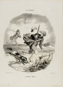 Der gejagte Jäger, Platte 4 aus La Chasse von Honoré Victorin Daumier