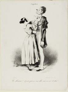 „Da bist du, mein Lieber... und jetzt wette ich, dass du anderen Mädchen nachjagen wirst...“, Platte 1 aus Coquetterie von Honoré Victorin Daumier