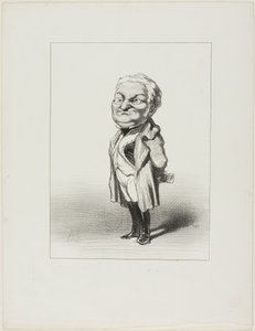 Thiers. Bürger Thiers probiert den neuen Frack an, den Babin ihm gerade geschickt hat, Platte 4 aus Les Représentans Représentés von Honoré Victorin Daumier