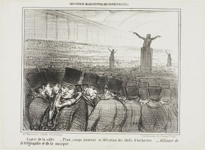 Ansicht der großen Halle. Karte, Höhe und Ansicht von vorne des Dirigenten. Große Allianz zwischen Telegraph und Musik, Platte 1 aus Souvenir Du Grand Festival Des Orphéonistes
