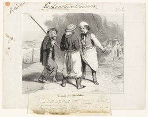 Na sowas! Ich dachte, wir hätten gerade eine unbewohnte Insel oder zumindest ein von Kannibalen bewohntes Land entdeckt., Tafel zwei aus Les Canotiers Parisiens