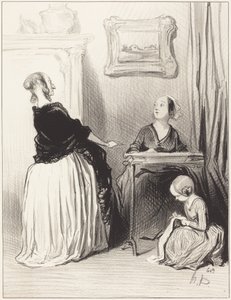 Ah!... Was für eine seltsame Erziehung geben Sie Ihrer Tochter?... von Honoré Daumier