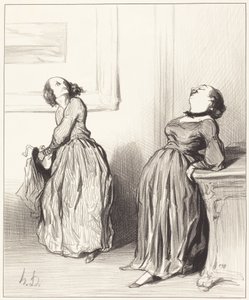 Ach, Sie finden, dass mein letzter Roman nicht ganz... von Honoré Daumier