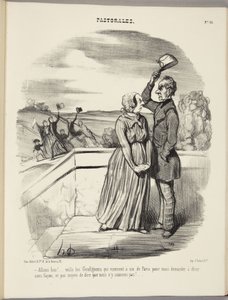 Na toll! Da kommen die Grafignons zu sechst aus Paris, um uns ganz ungezwungen zum Abendessen aufzufordern, und wir können nicht einmal sagen, dass wir nicht zu Hause sind! von Honoré Daumier