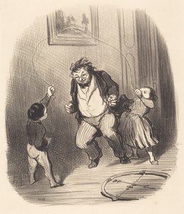 Komm schon, Papa... noch... zweiunddreißig Runden!... von Honoré Daumier
