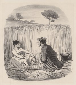 Eine Idylle im Weizenfeld von Honoré Daumier