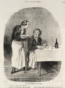 Im Restaurant zu 32 Sous von Honoré Daumier