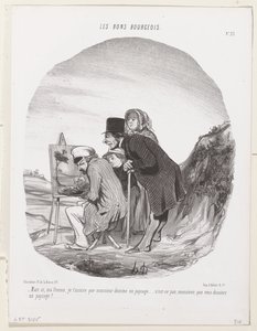 Aber ja, meine Frau, ich versichere dir, dass der Herr eine Landschaft zeichnet ... Es ist eine Landschaft, mein Herr, nicht wahr? von Honoré Daumier