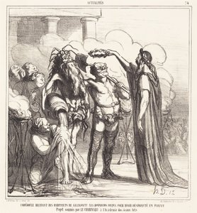 Empedokles erhält... die göttlichen Ehren... von Honoré Daumier