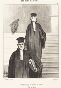Große Treppe des Justizpalastes. Vorderansicht von Honoré Daumier