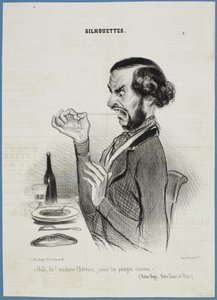 Halt! Kellnerin, ich bevorzuge das Gemüse glatt rasiert. von Honoré Daumier