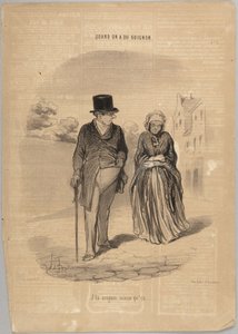 „Ich dachte, sie wäre besser als das“, Nummer 9 aus der Serie „Wenn man Pech hat“ aus Le Charivari von Honoré Daumier