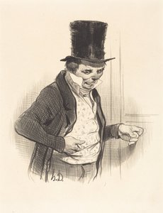 Der Pförtner auf seiner Besuchsrunde... von Honoré Daumier