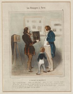 Das Porträt im Daguerreotyp. (Die Fremden in Paris Nr. 16), aus Le Charivari von Honoré Daumier