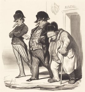Die napoleonischen Zeitungen verlassen die Nationalversammlung... von Honoré Daumier