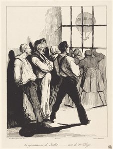 Die Julifeierlichkeiten... von Sainte-Pélagie aus gesehen von Honoré Daumier