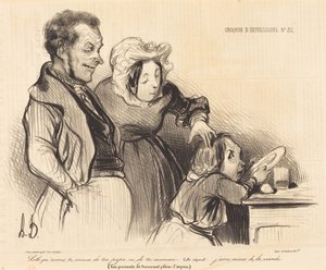 Lolo, wen hast du lieber, deinen Papa oder deine Mama... von Honoré Daumier