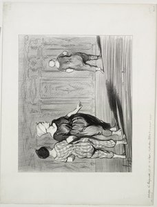 Die Badenden, Platte 15: Es ist wieder sie, eine hübsche Mode, Madame Coquardeau! von Honoré Daumier