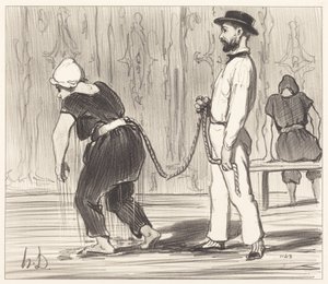 Madame Rabourdeau bei ihrer ersten Lektion von Honoré Daumier