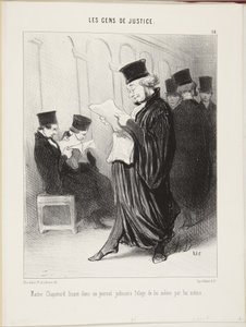Maitre Chapotard liest in einer Gerichtszeitung das Lob von sich selbst, von ihm selbst