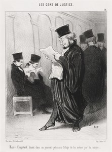 Meister Chapotard liest... die Lobrede auf sich selbst... von Honoré Daumier