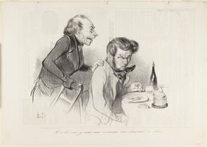 Mein lieber Freund, ich komme ganz ungezwungen, um Sie um ein Abendessen zu bitten von Honoré Daumier