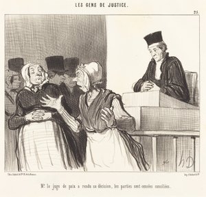 Herr Friedensrichter hat seine Entscheidung getroffen... von Honoré Daumier