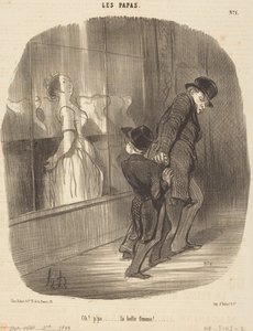 Oh! Papa... die schöne Frau! von Honoré Daumier