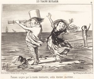 Von der Flut überraschte Pariser... von Honoré Daumier