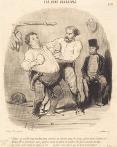 Wenn Sie in Gesellschaft bereitwillig einen... Schlag... hinnehmen... von Honoré Daumier