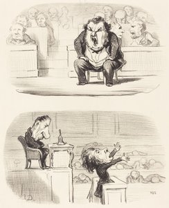 Wenn ein langweiliger Redner das Podium betritt von Honoré Daumier