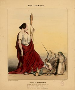 Karikaturistische Rundschau Nr. 9: Lucretia und die Burggrafen. Lucretia, in unseren Tagen, durch ein schöneres Schicksal...
