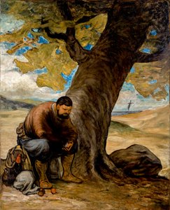 Sancho Pansa, ruht unter einem Baum von Honoré Daumier
