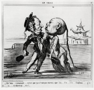 Zweiter Opiumkrieg (1856-1860), 1858 stimmte die chinesische Regierung unter französisch-britischem Druck zu, den Opiumhandel zu legalisieren: Eh! Nun, Kamerad... Ist es nicht besser als das o... l