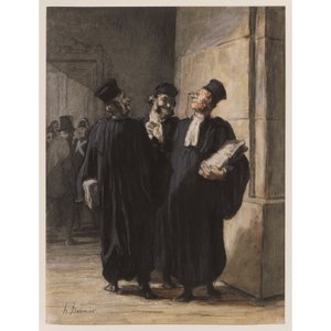 Drei Anwälte im Gespräch von Honoré Daumier